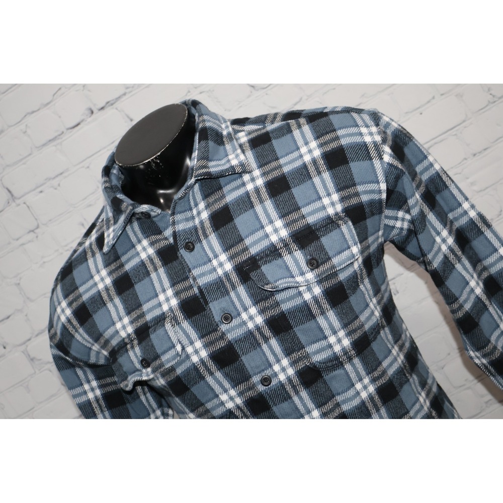 American Eagle Flannel Shirt Mens Medium Blue Plaid Long Sleeve Button Down